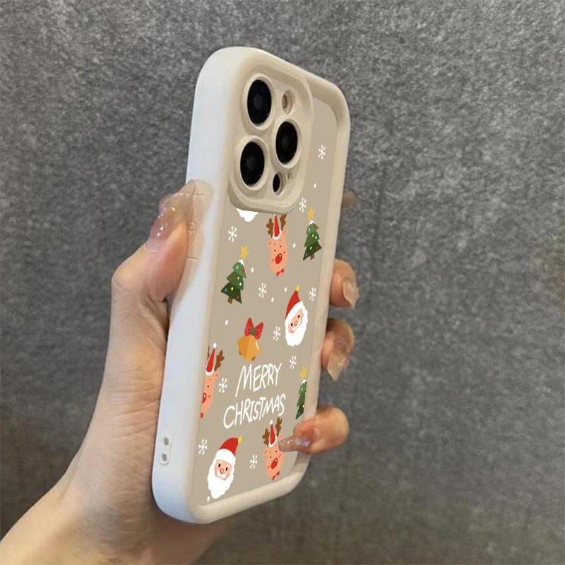 Santa Claus Elk Snowman Christmas Phone Case For iPhone 16 Pro Max 15 14 Plus 11 12 13 Pro Max 17 Air X XR XS Max 7 8 Plus Cover