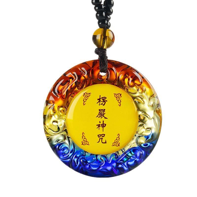 New glazed Shurangama mantra pendant pendant, scripture protection, men's and women's necklaces