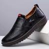 Men's leather shoes spring and summer new soft surface soft sole one pedal business men's shoes hollow breathable shoes