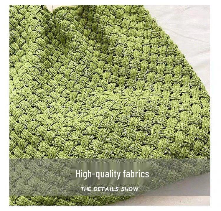 Retro Knitted Wool Tote Bag - Women's Handmade Shoulder Handbag