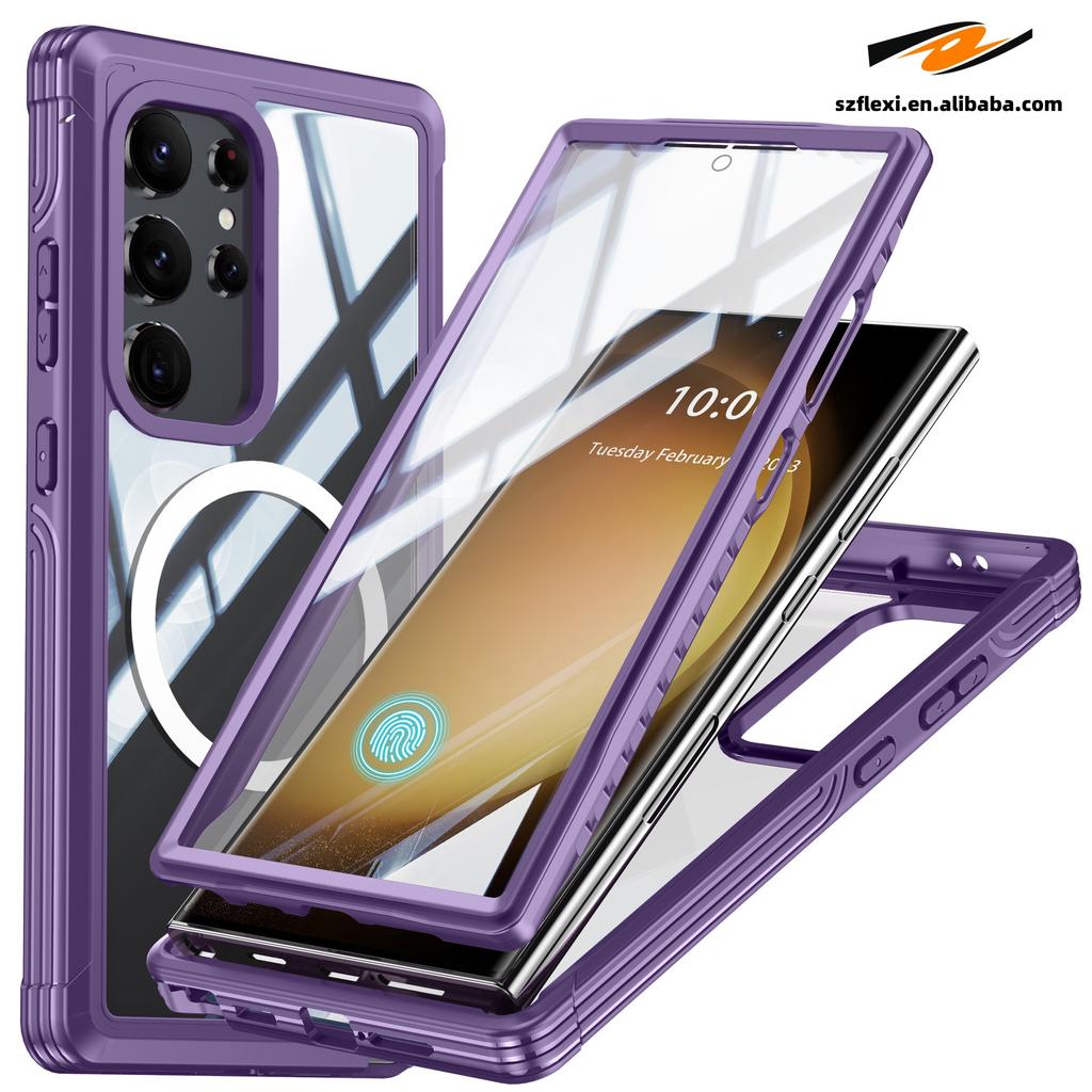 Per Samsung Galaxy S25 Ultra Plus S23 Protezione Magnetica Completa a 360 Gradi Custodia Impermeabile per Esterno con Ricarica Wireless per Galaxy S24 Ultra