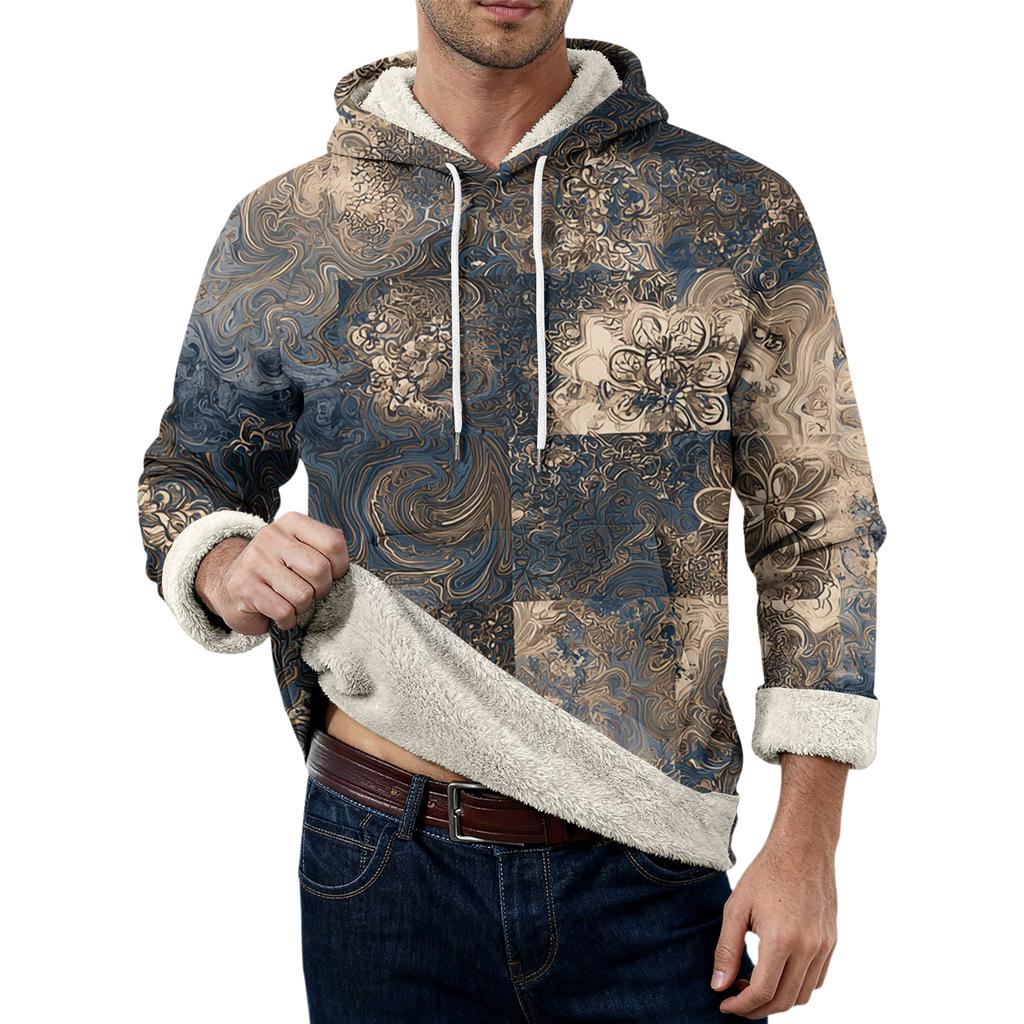 Men's Casual Long-Sleeve Fleece Hoodie With Pockets