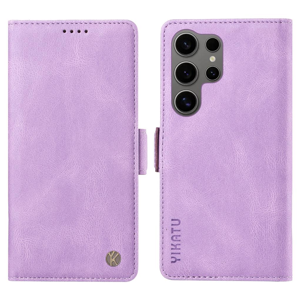 YIKATU YK-005 For Samsung Galaxy S25 Ultra Case PU Leather Wallet Phone Cover Skin Touch Feeling