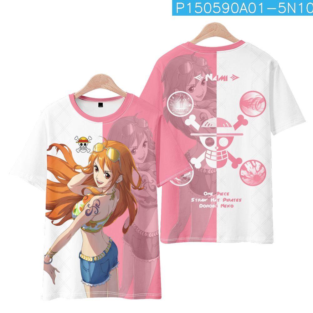One Piece Surrounding Clothes Luffy Solona Beauty Tričko s krátkým rukávem Student Youth Anime 3D potištěné oblečení proti bolesti