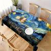 1 Stück Sternennacht Tischdecke Blau Gelb Van Gogh Gemälde Tischabdeckung für Esszimmer Küche Dekorative Ölkunst Druck