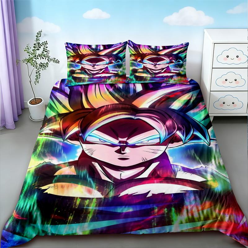 Kids Duvet Cover Dragon Ball Goku Bedding Set Soft And Comfortable For Bedroom Home Decor Queen King Size Gifts
