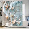 Beach Themed Shower Curtain With Sea Shells And Starfish Design - Waterproof And Durable Bathroom Decor For Coastal Home Style