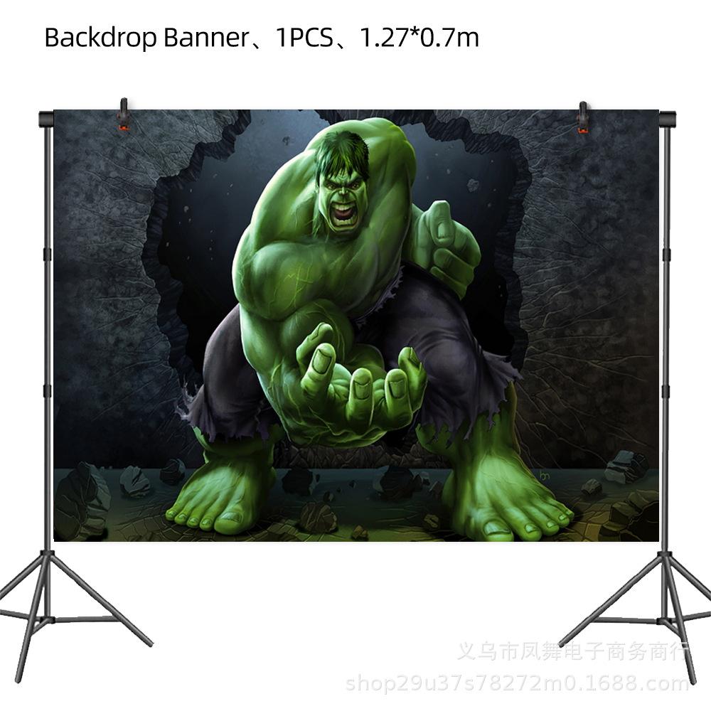 Hulk The Hulk Birthday Party Decoration Cupboard Flag Balloon Cake Flag Tablecloth Set