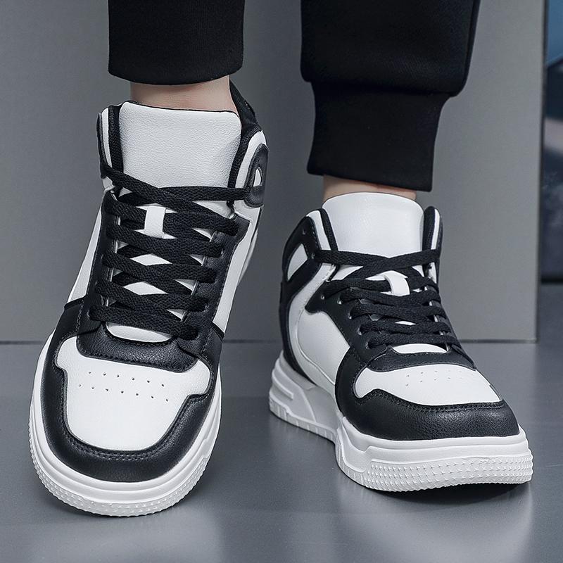 Men’s Sports Shoes Casual Grey Skateboard Shoes White High Top Jogging Sneakers Shoes for Students Over Sized