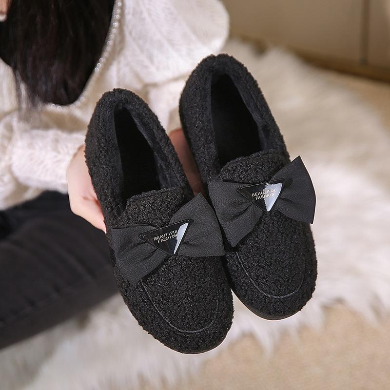 Winter new old Beijing cloth shoes velvet warm daily home indoor women's cotton slippers one foot cotton shoes