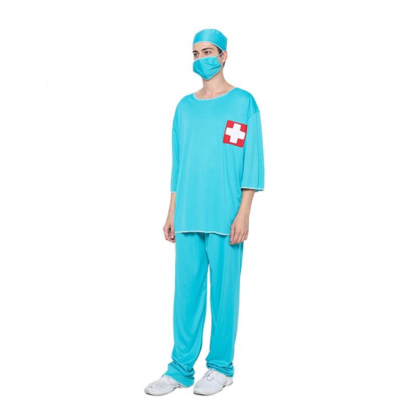 Halloween Party Play Costume Male Doctor Blue Surgical Costume Cosplay