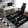 1PC Custom Name Skeletons Night Party Theme Floor Mat Ideal for Living Room, Game Rooms, Office, Bedroom,Floor Mat Playful Design