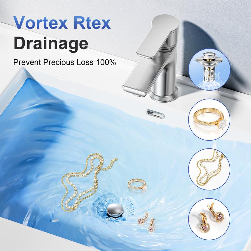 JOMST Banyo Evrensel 2'si 1 Arada Banyo Lavabo Tıpa, Pop-up Tıkanma Önleyici Çıkarılabilir Paslanmaz Çelik Filtre Sepeti Süzgeç Saç Tutucu, Koku Önleyici