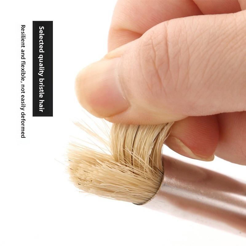 3/6 Pcs Pig Bristle Round Head Hard Hair Hollow Template Brush Set Oil Paint Pier Pen Professional Art Painting Flat Head Brush