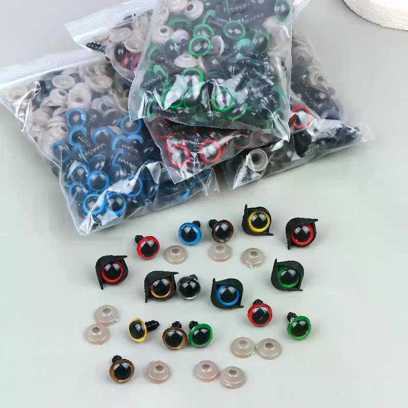 100Pcs/50pairs 12mm Color Plastic Safety Eyes For Crafts Bear Animal Doll Puppet Eyes Making Accessories With Washers