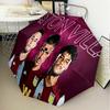 Aston Villa Fc Crest Automatic Folding Umbrella - 8-Rib Travel Umbrella with Auto Open/Close & Portable Gifts for holidays or birthdays