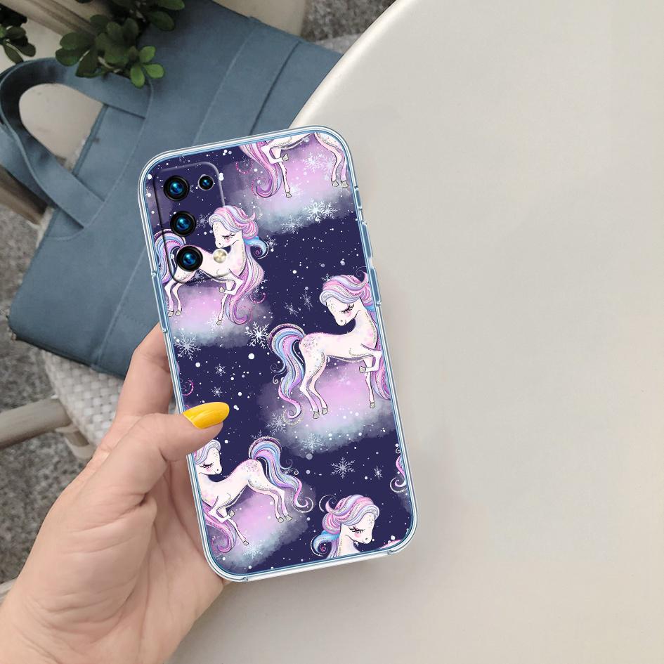 

LO22 Cartoon Unicorn Soft Shell Transparent Phone Case for Samsung Galaxy A04 A04S A14 A23 A34 A54 M23 M33 M52 M53 Galaxy M52 5G