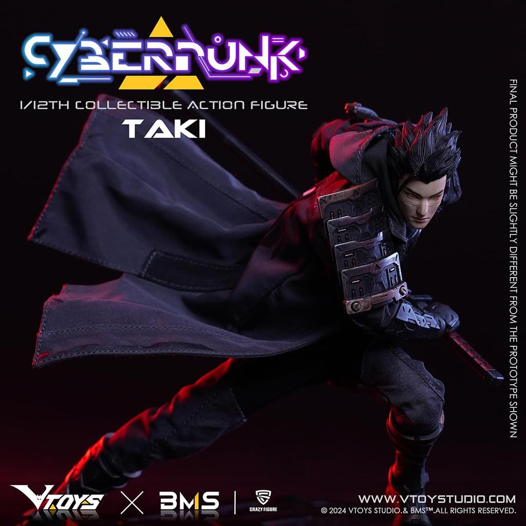 VTOYS x BMS x CF Cyberpunk Series Samurai Taki Scale PVC ABS Fabric Painted Action Figure 1/12 & &