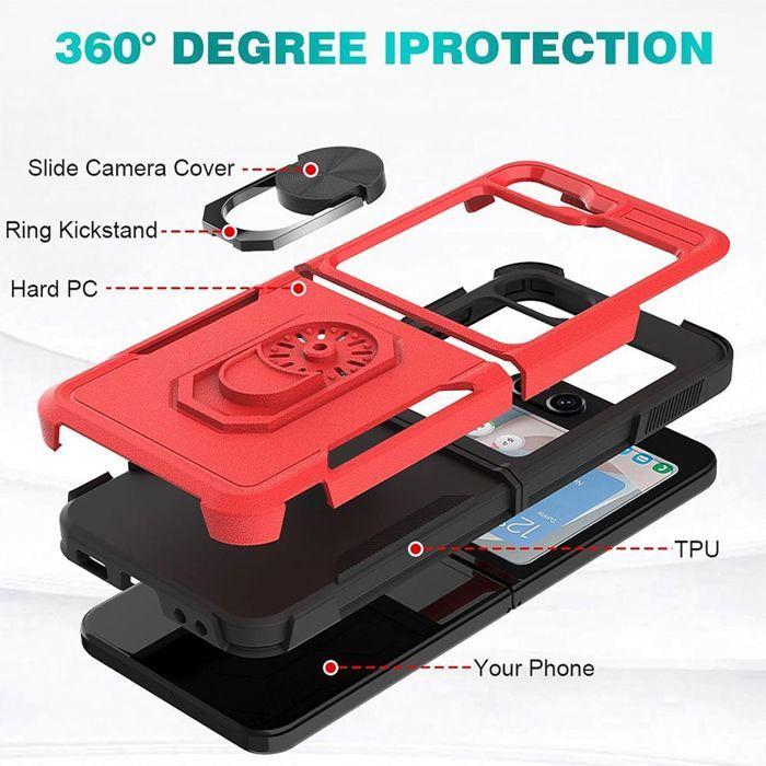 Coque Silicone - BOOLING - pour Samsung Galaxy Z Flip 7 FE - Rigide - Anti-Rayures - Rouge
