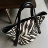 SHELKSBAG Designers Luxury Women Bags 2025 Fashion Zebra Stripes Handbag Large Capacity High Quality Chic Novelty Shoulder Bag