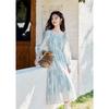 Mi Xiu Tie-Dye Chiffon Long Vacation Dress