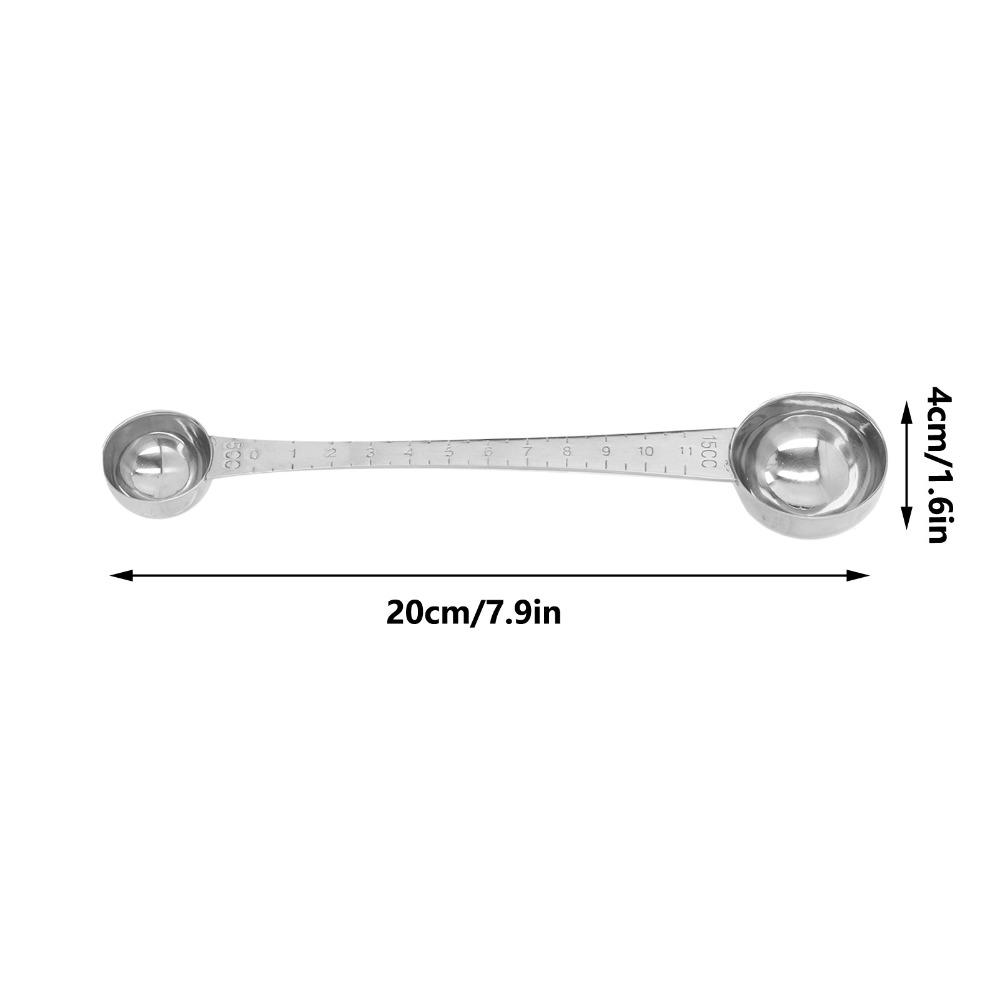 Rustless Steel Double Spoon Double End Coffee Scoop Multi Spec Seasoning Spoon  Cafe Bar