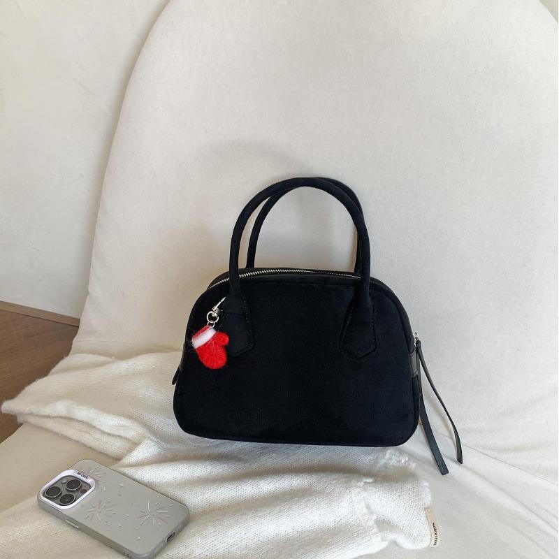 Bowling Bag Niche Autumn and Winter New Retro Suede Bag Fashion Trend Messenger Handbag