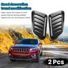2Pcs Car Hood Air Vent Cover UV-proof Non-Fading Solid Color Universal Size Easy To Install Car Hood Vent Scoop Kit