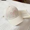 1pc Adjustable Cute Bow Baseball Cap - Sweet And Romantic Pink Design, Made of Lightweight Polyester, Couple'S Hat with a Soft Top