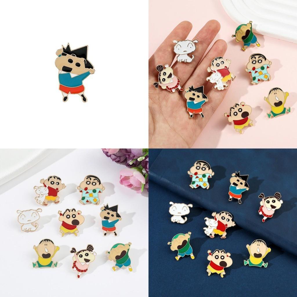 Cute Crayon Shin-chan Metal Badge Cartoon Character Backpack Accessory Wholesale