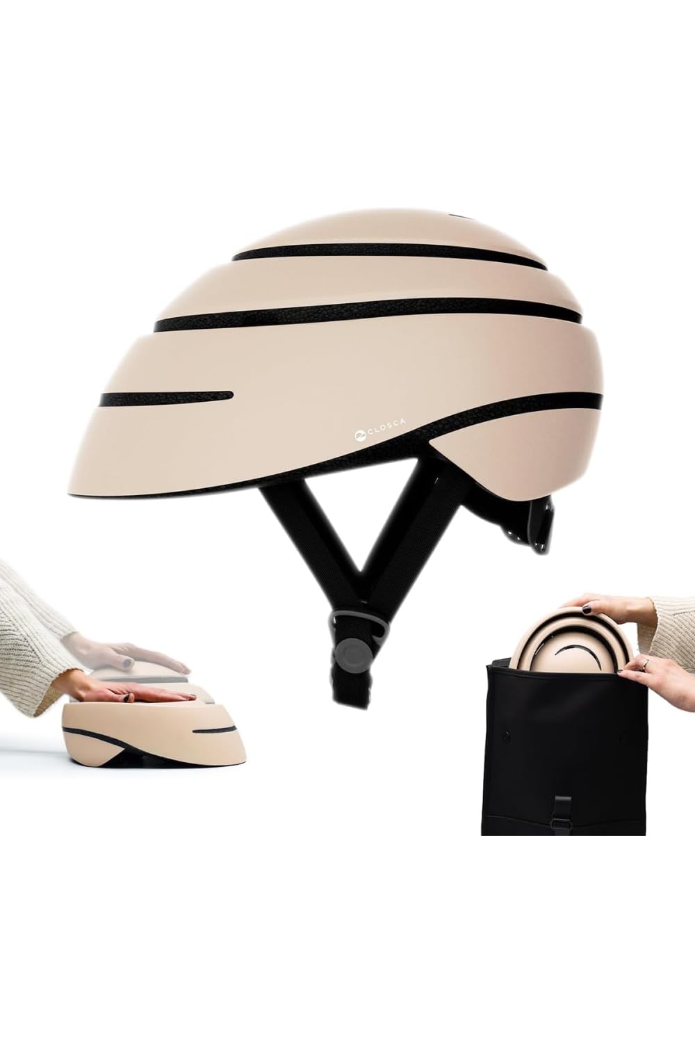 

CLOSCA LOOP Bicycle Helmet for Stylish Instruction Manual Adults, Foldable, Portable, Lightweight, Unisex, [Japanese Included] (Sahara, L)