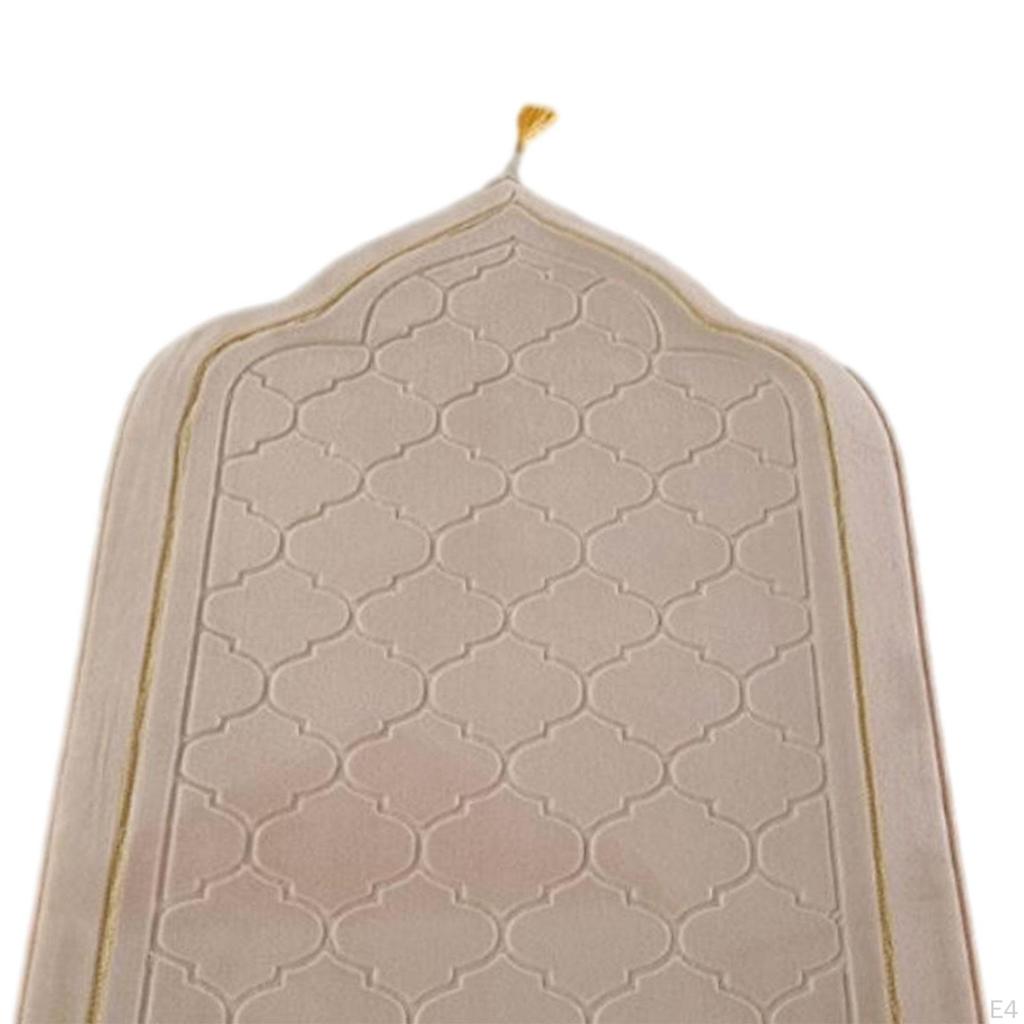 Islamic Prayer Rug Travel Portable Home Floor Embossing Worship Kneel Carpet