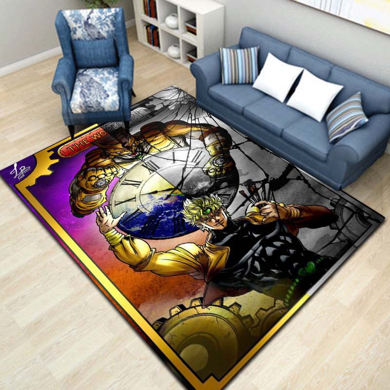 3D Classic Anime J-JoJo's Bizarre Adventure Game Printed Carpet Tea Table Living Room Bedroom Decoration Anti slip Carpet Gift