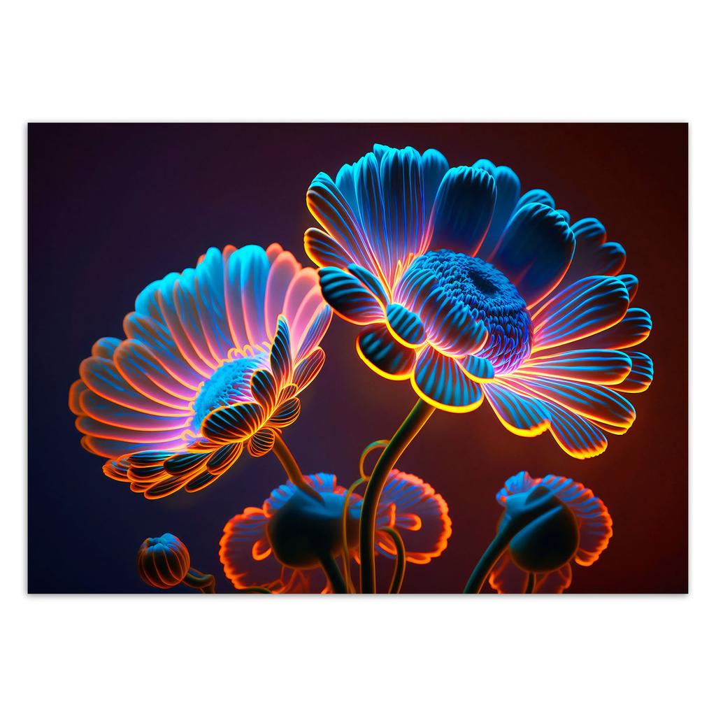 Wallpaper Neon Flowers