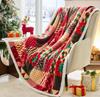 Christmas Throw Blanket, Christmas Decorations Gifts for Women, Sherpa Flannel Winter Holiday Blanket Soft Christams Throws