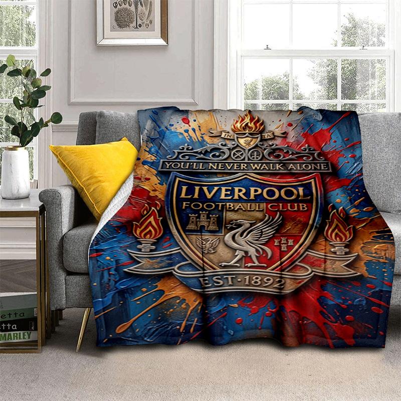 Liverpool Fc Crest Print Blanket Blanket Camping Trip Digital Printing Gift Machine Washable