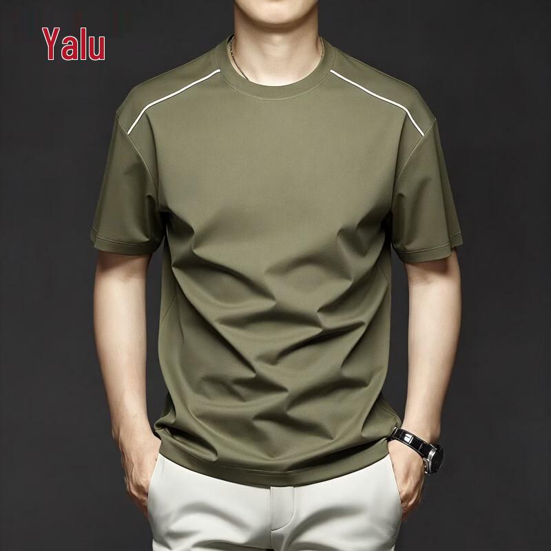 Yalou Men's Striped Breathable Summer T-Shirt