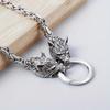 Stainless Steel Necklace for Men, Chain Viking Empire Celtic Knot Wolf Head Pendant Punk Nordic Amulet Jewelry