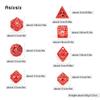 7 Pcs  Red White Gear Wheel Metal Dice Hollow Metal Polyhedral Dice Set Suitable for Role-Playing RPG  Board Game Card Game