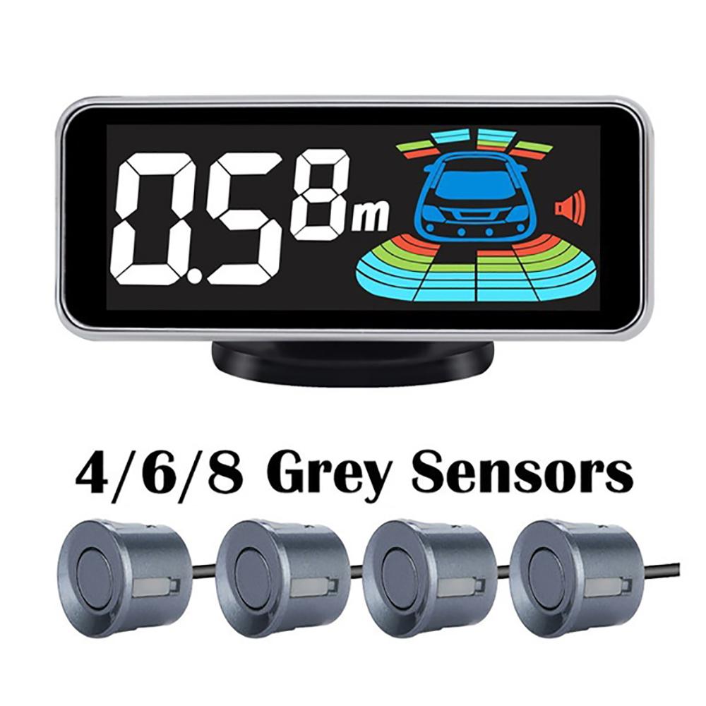 4 Pcs/6 Pcs/8 Pcs Probes Rear Reversing Radars System Parking Sensor Kit LCD Display Car Distance Detection Sound Warning Buzze