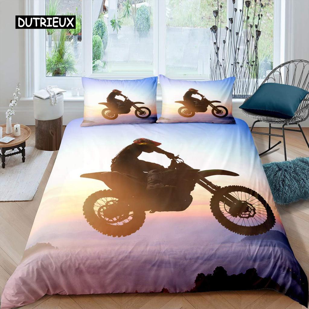 3D Motorcycle Bedding Set Queen Bedding Duvet Cover Set Bedding Set Bed Cover Queen Bedroom Bed Cover Set Bed Set Bedding