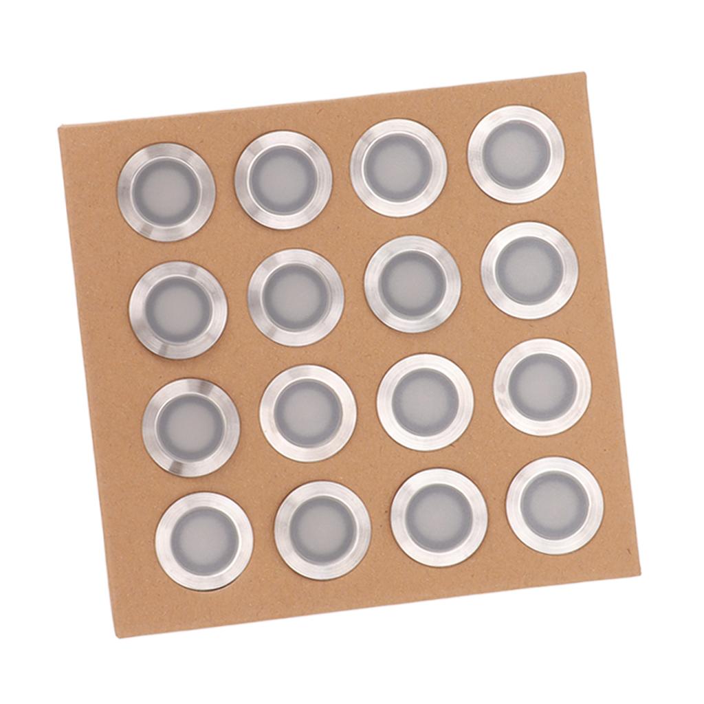 16PCS LED Deck Light Stainless Steel PC IP67 Waterproof In Ground Lamp for Garden Yard Stair