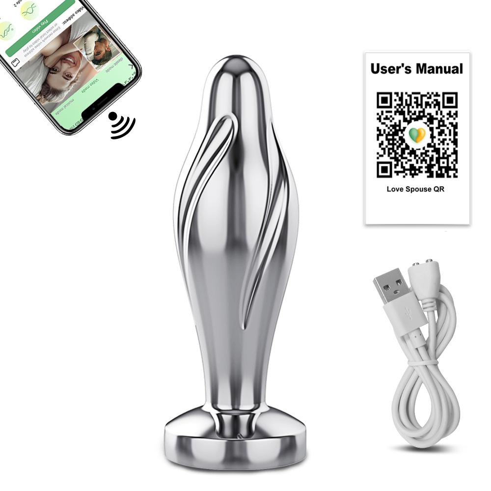 Bluetooth APP Anal Plug Vibrator Female Remote Control Clitoris Stimulator Metal Butt Plug Adult Supplies Sex Toys for Women