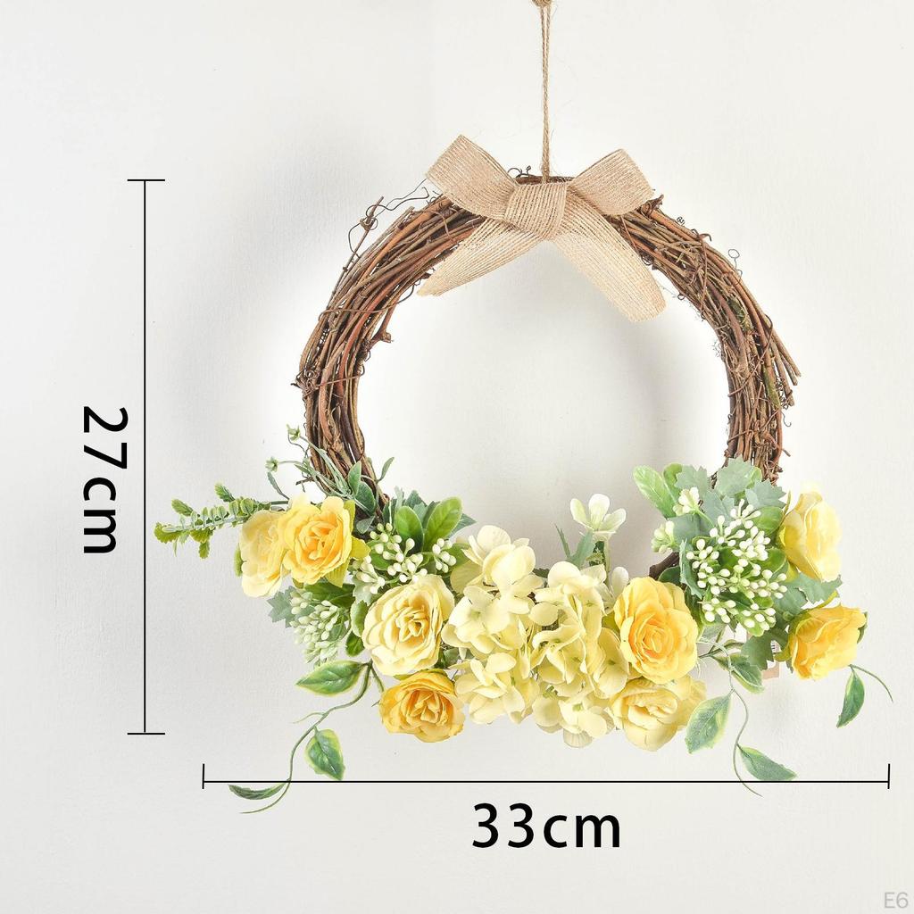 13palcový věnec z umělých květin Jarní zelená girlanda na přední dveře závěsná girlanda vnitřní i venkovní