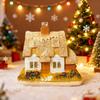 1Pc Resin Christmas Cabin Decoration Ornament, Christmas Decoration, Holiday Gift, Enhances Holiday Atmosphere, Suitable for Indoor Home Decoration, 