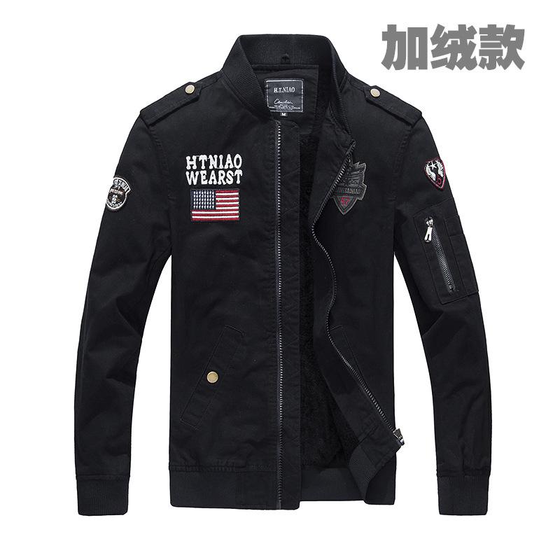 

Новая мужская куртка военного образца весна-осень Plus Velvet Air Force One Casual Jacket Men s 4XL