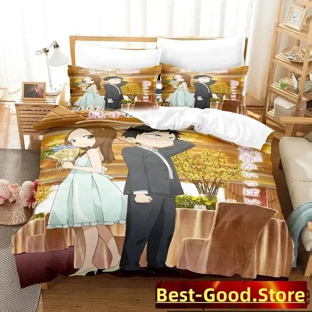 

Teasing Master Takagi-san Bedding Set Printed With Pillowcase Bed Duvet Cover Soft Queen King Size Bedclothes Home Boys Adult 70x133cm 2pcs