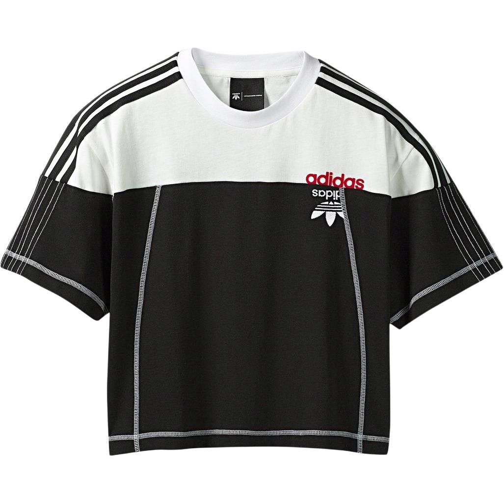 Adidas Originals By Alexander Wang Striped Crew Neck Pullover T-Shirt Women Tops DW8700 S