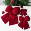 Vintage Christmas Red Bowknot Pendant Flannelette Bowknot Hanging Pendant  Christmas Party Supplies