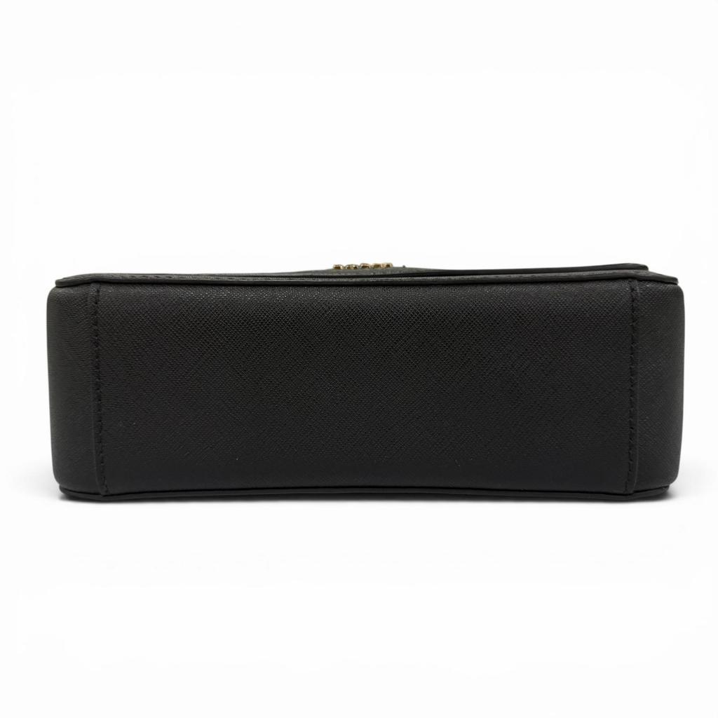 Ausgezeichnete BALLY Umhängetasche Seliah Logo Metall Kette Leder schwarz Leder Damen Gebraucht